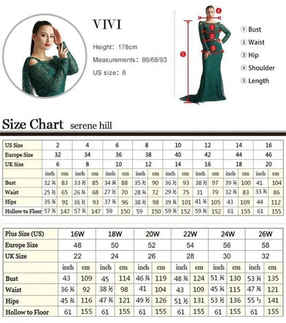 Serene Hill Arabic Luxury   Dubai Mermaid Blue Cape Sleeves Beaded Evening Dresses Gowns  2024 For Women Party LA71905a